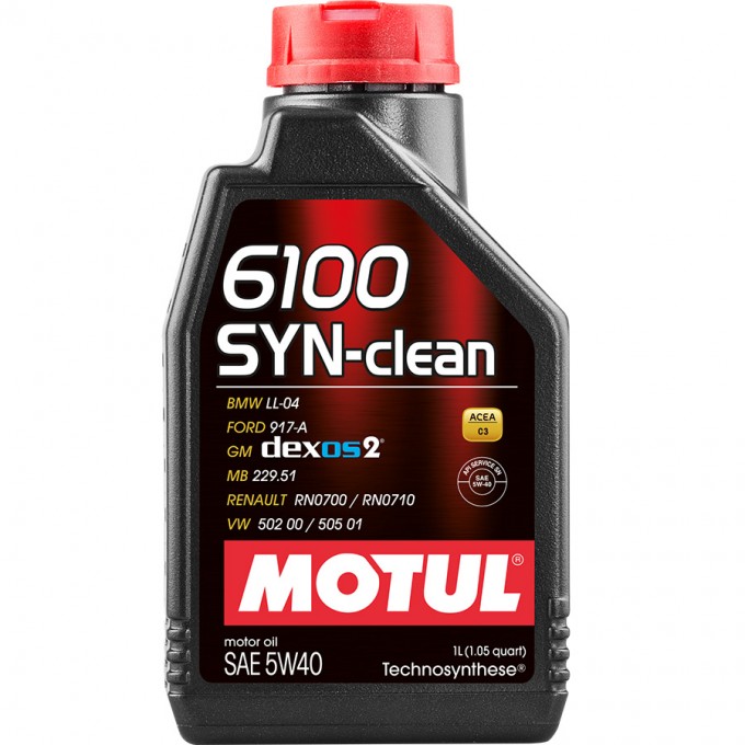 Моторное масло MOTUL 6100 Syn-Clean 5W40 1л 100029710941