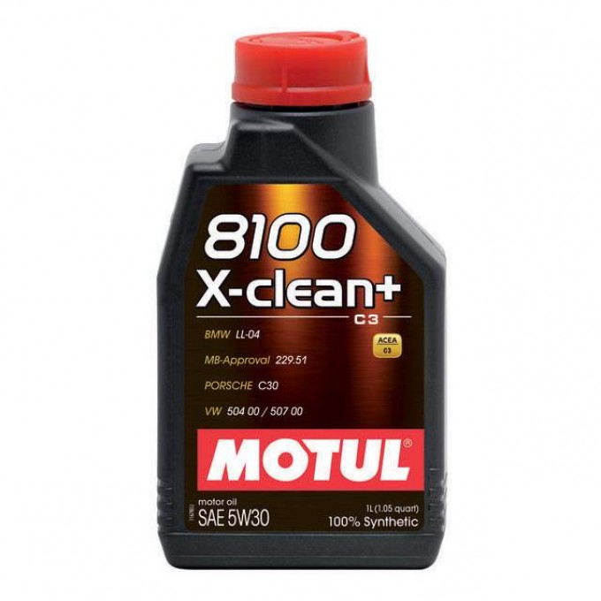 Моторное масло MOTUL синтетическое 8100 X-clean ACEA C3, VW 5W30 1л 106376