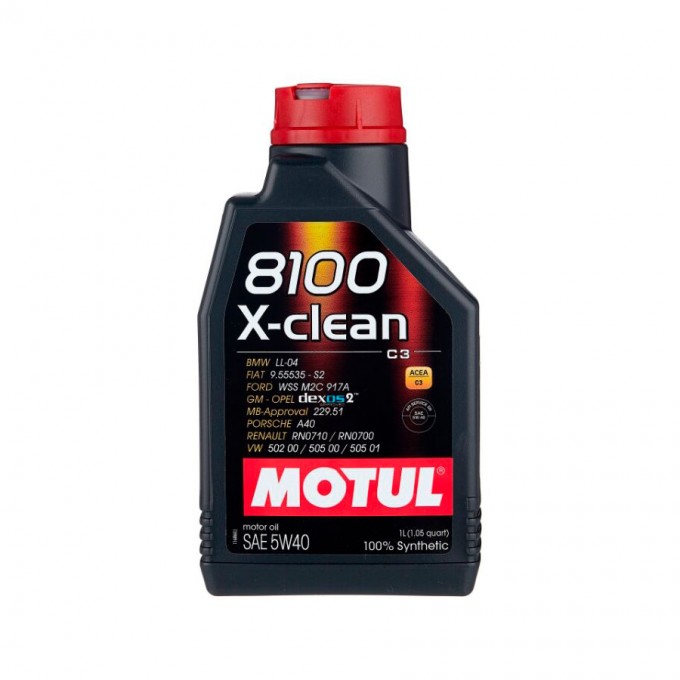 Моторное масло MOTUL синтетическое 8100 X-Clean Gen2 С3,Api Sn 5W40 1л 109761