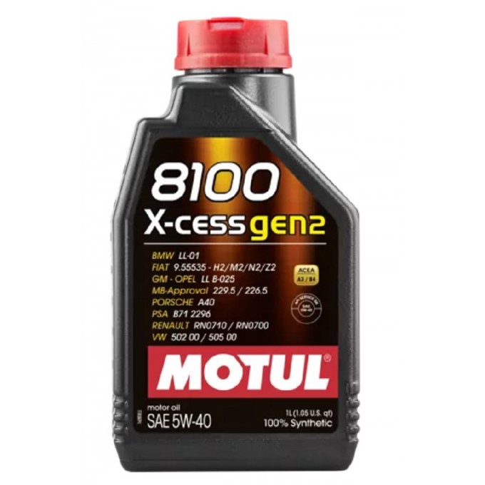 Моторное масло MOTUL 8100 X-Cess Gen2 5W40 1л 109774