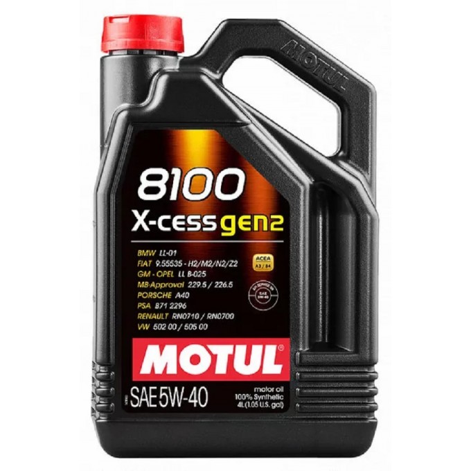 Моторное масло MOTUL 8100 X-Cess Gen2 5W40 4л 109775