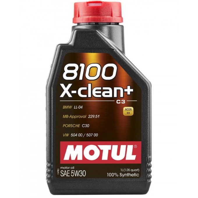 Моторное масло MOTUL синтетическое 8100 X-Clean+ 5w30 1л 111683