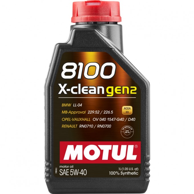 Синтетическое моторное масло MOTUL 8100 X-CLEAN 5W40 GEN2 (1л) 112118 112118-1