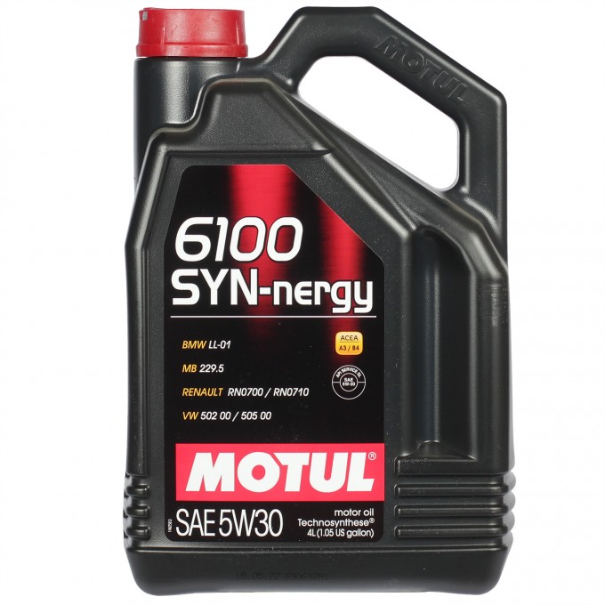 Моторное масло MOTUL 6100 SYN-NERGY 5W-30, 4 л 720474800