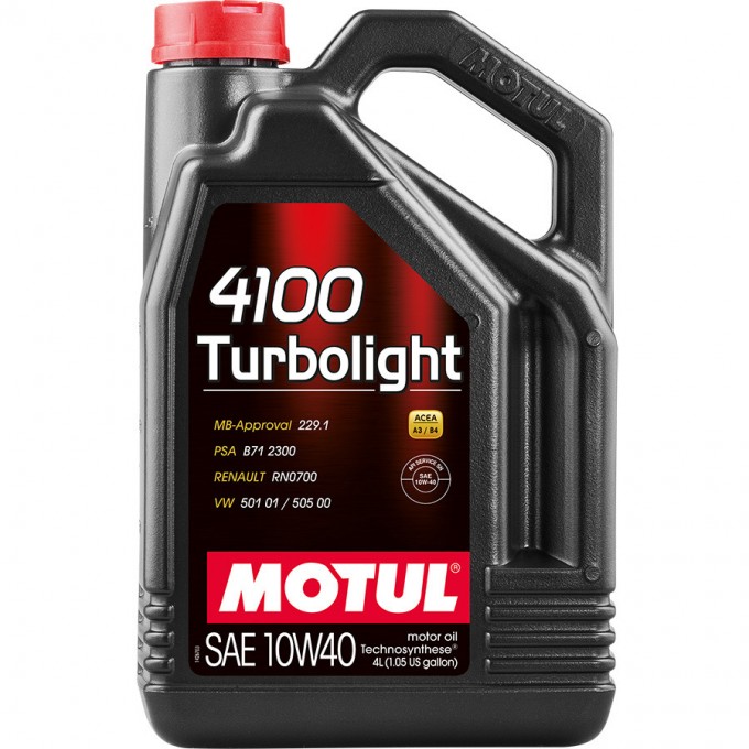 Моторное масло MOTUL 4100 Turbolight 10W-40, 4 л CS3417400